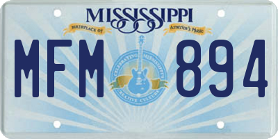 MS license plate MFM894