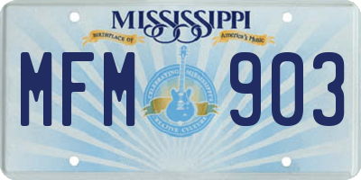 MS license plate MFM903