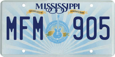 MS license plate MFM905