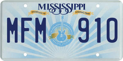 MS license plate MFM910