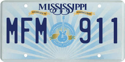 MS license plate MFM911
