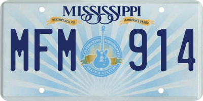 MS license plate MFM914