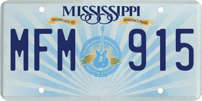 MS license plate MFM915