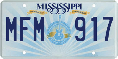 MS license plate MFM917