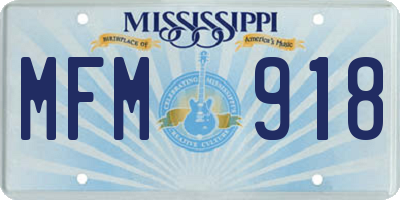 MS license plate MFM918