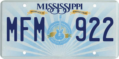 MS license plate MFM922