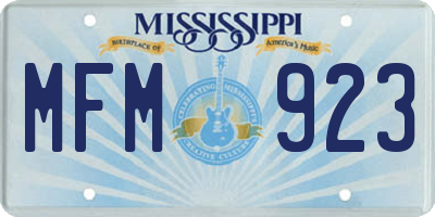 MS license plate MFM923
