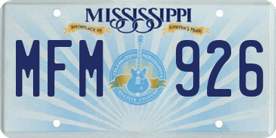 MS license plate MFM926