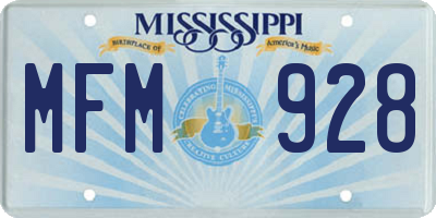 MS license plate MFM928