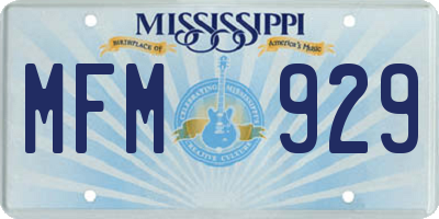 MS license plate MFM929