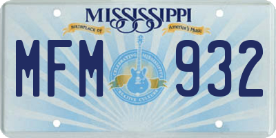 MS license plate MFM932