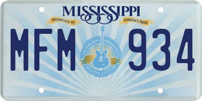MS license plate MFM934