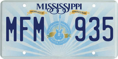 MS license plate MFM935
