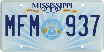 MS license plate MFM937