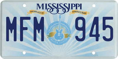 MS license plate MFM945