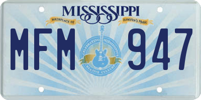 MS license plate MFM947