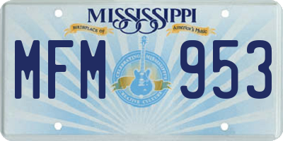 MS license plate MFM953