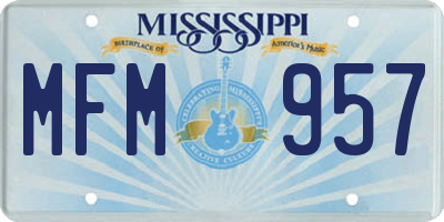 MS license plate MFM957