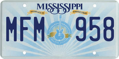 MS license plate MFM958