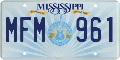 MS license plate MFM961