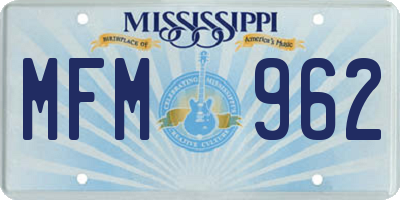 MS license plate MFM962