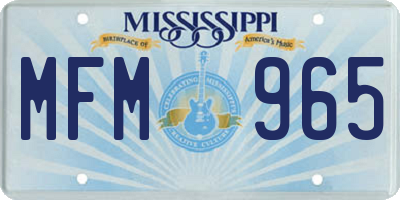 MS license plate MFM965