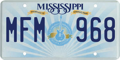 MS license plate MFM968