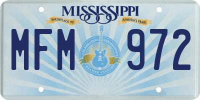 MS license plate MFM972