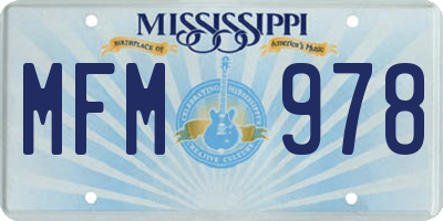 MS license plate MFM978