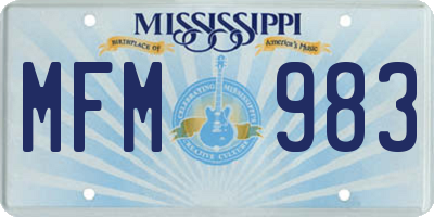 MS license plate MFM983