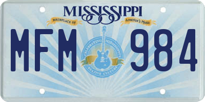 MS license plate MFM984