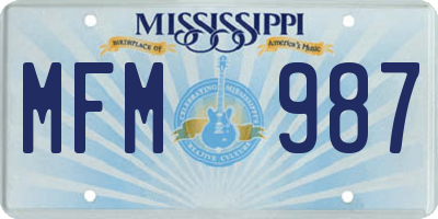 MS license plate MFM987