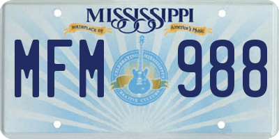 MS license plate MFM988