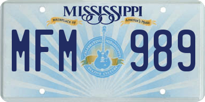 MS license plate MFM989