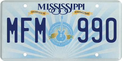 MS license plate MFM990