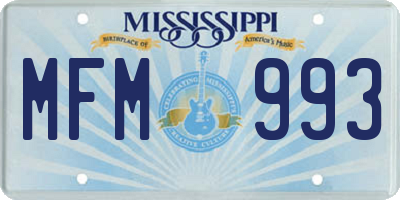 MS license plate MFM993