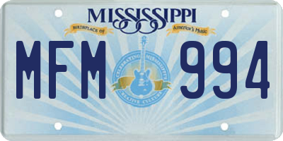 MS license plate MFM994