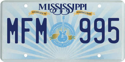 MS license plate MFM995