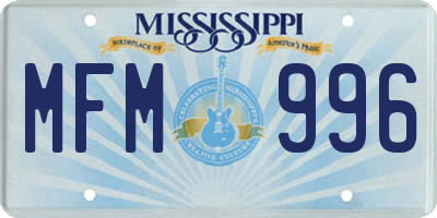 MS license plate MFM996