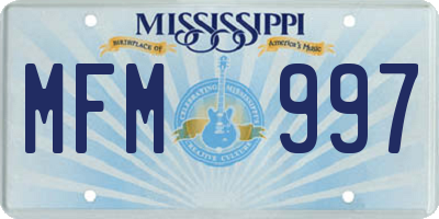 MS license plate MFM997