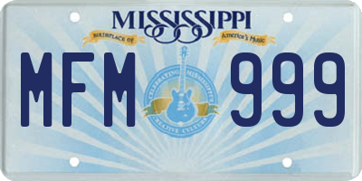 MS license plate MFM999