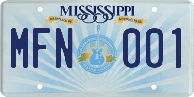 MS license plate MFN001
