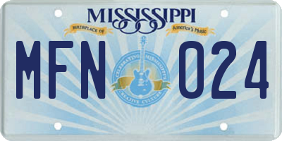 MS license plate MFN024