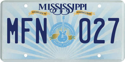 MS license plate MFN027