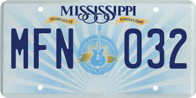 MS license plate MFN032