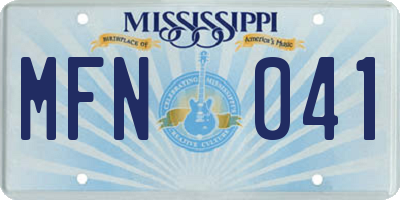 MS license plate MFN041