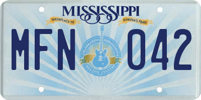 MS license plate MFN042