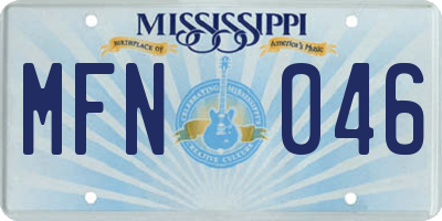 MS license plate MFN046