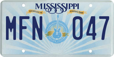 MS license plate MFN047
