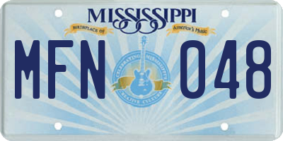 MS license plate MFN048